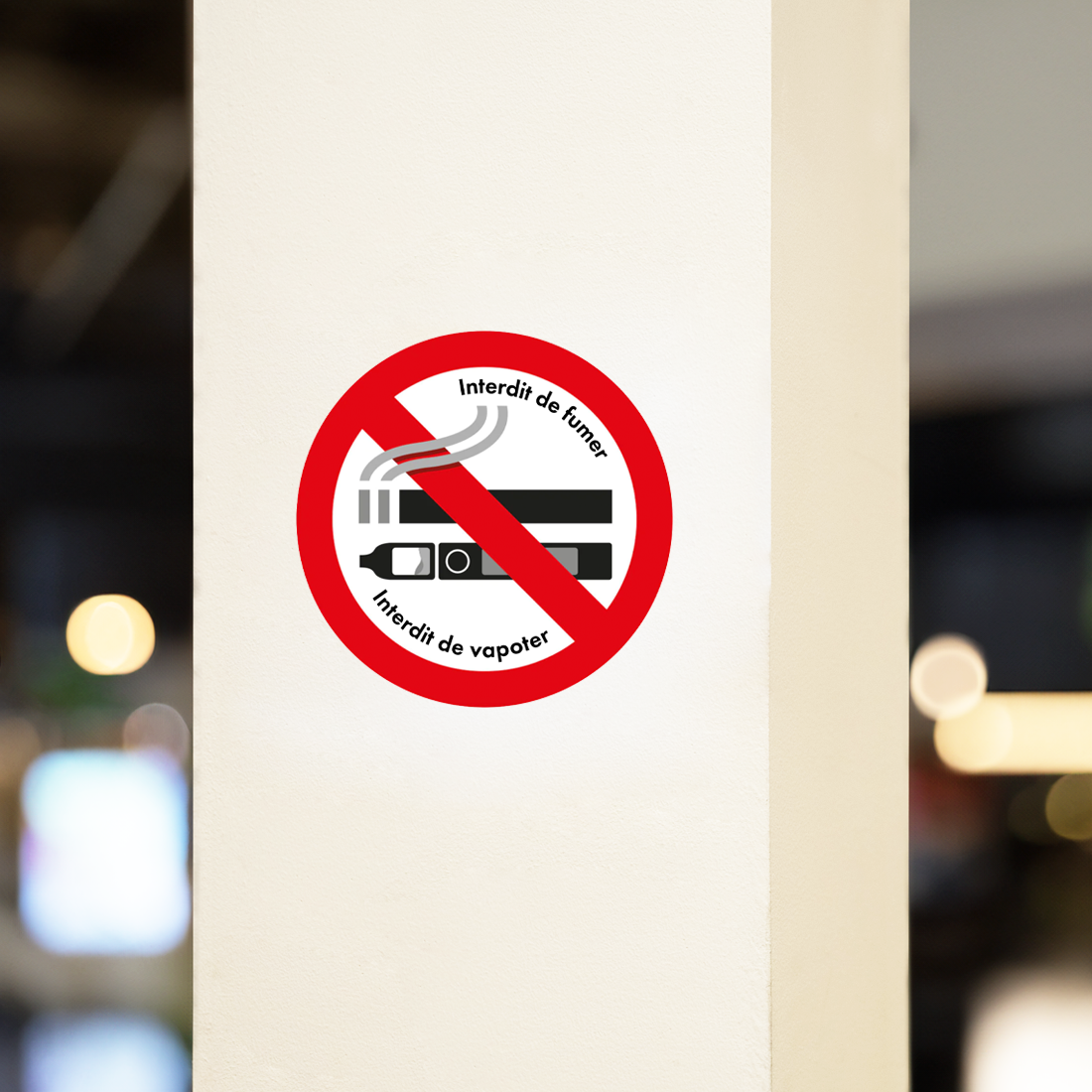 Panneau de signalisation interdiction de fumer vapoter