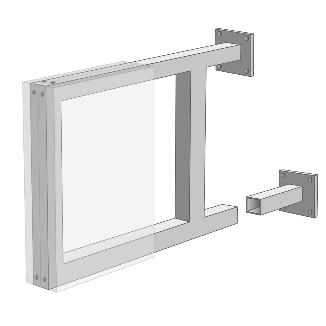 Caisson double face tôle alu standard à créer soi même